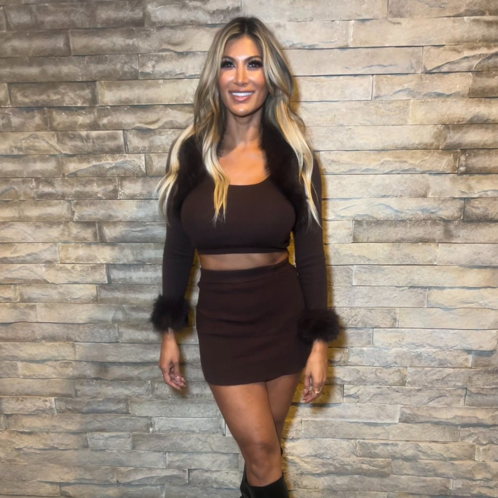 Brown skirt set